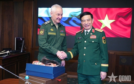 Defense Minister Phan Van Giang meets with Russian counterpart